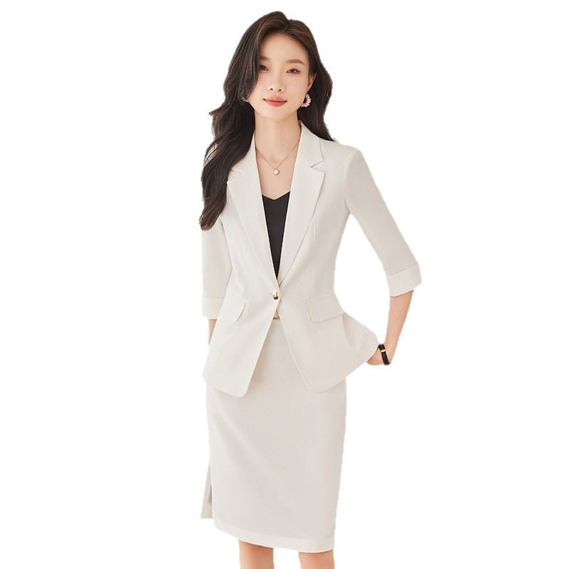 Temperament Workwear Small Suit Professional Suit Women 2024 New Spring and Summer Executive Office Suit Skirt Two-Piece Set