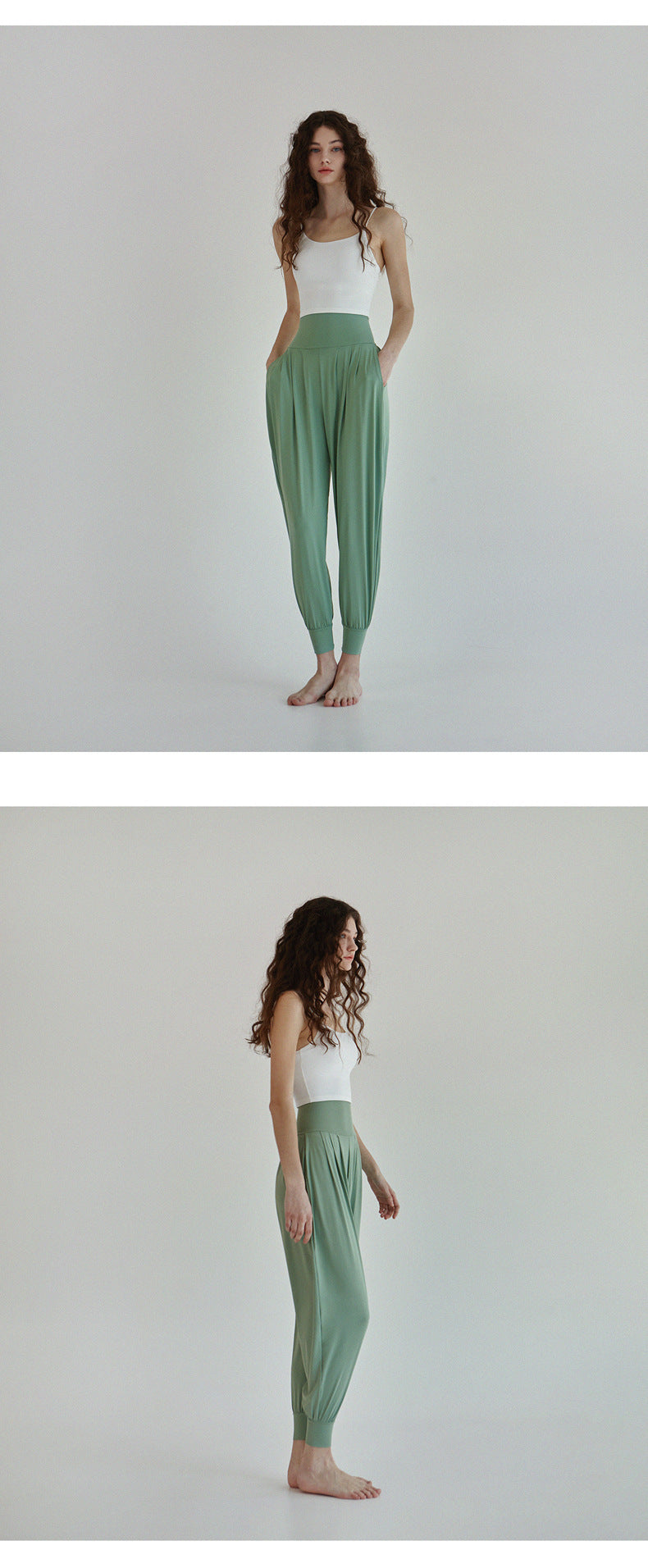 High-Waisted Women's Athletic Pants, Long Pants for Aerobics, Fitness, Dance, Loose Carrot Pants, Harem Jogger Pants for Running