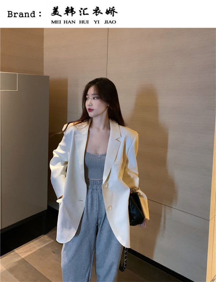 Women's Blazer 2026 Spring and Autumn New Style Small Blazer Korean Version Internet Celebrity Loose Spring and Autumn Pink Casual Suit for Women