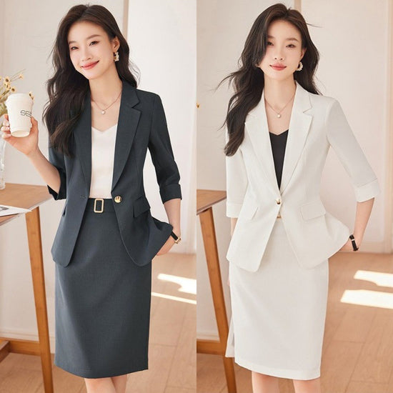 Temperament Workwear Small Suit Professional Suit Women 2024 New Spring and Summer Executive Office Suit Skirt Two-Piece Set