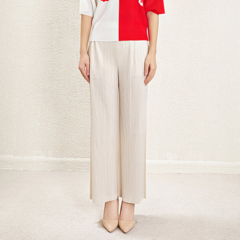 Miyake High Waist Wide Leg Pants Women's Spring and Summer 2024 New Pleated Casual Loose Slimming Straight Long Trousers