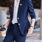 Blue Blazer for Women 2025 Spring and Autumn New Slim Fit Elegant Goddess Style Suit Professional Workwear