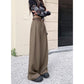 Real shot! 2024 elastic waist design sense suit pants casual pants women's wide leg pants high waist drape pants