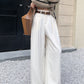 Real shot! 2024 elastic waist design sense suit pants casual pants women's wide leg pants high waist drape pants