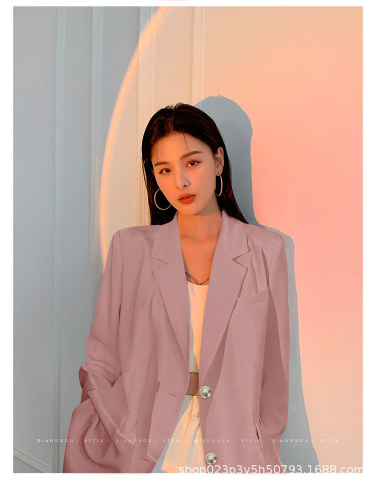 Petite Women's Blazer 2026 Spring New Pink Korean Style Versatile Elegant Short Suit Jacket for Women