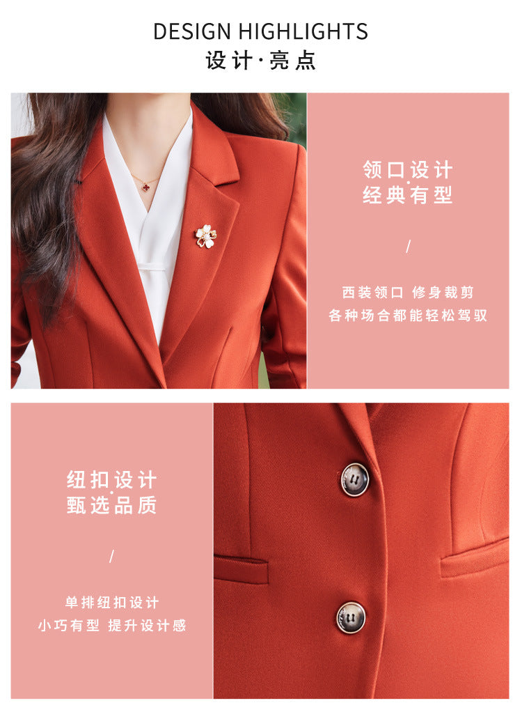 Blue Blazer for Women 2025 Spring and Autumn New Slim Fit Elegant Goddess Style Suit Professional Workwear