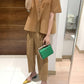 Miyake 2026 Straight-Leg Fashion High-Waisted Pocketed Cropped Pants with Elastic Waistband, Stretchy Pleated Slimming Cigarette Pants for Women