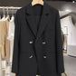 Spring New Versatile 2026 Commuter Office Lady Blazer for Women, Loose Trendy British Style Mid-Length High-End
