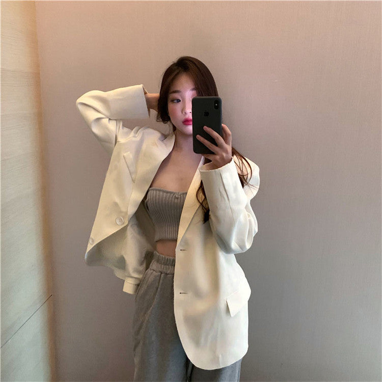 Women's Blazer 2026 Spring and Autumn New Style Small Blazer Korean Version Internet Celebrity Loose Spring and Autumn Pink Casual Suit for Women