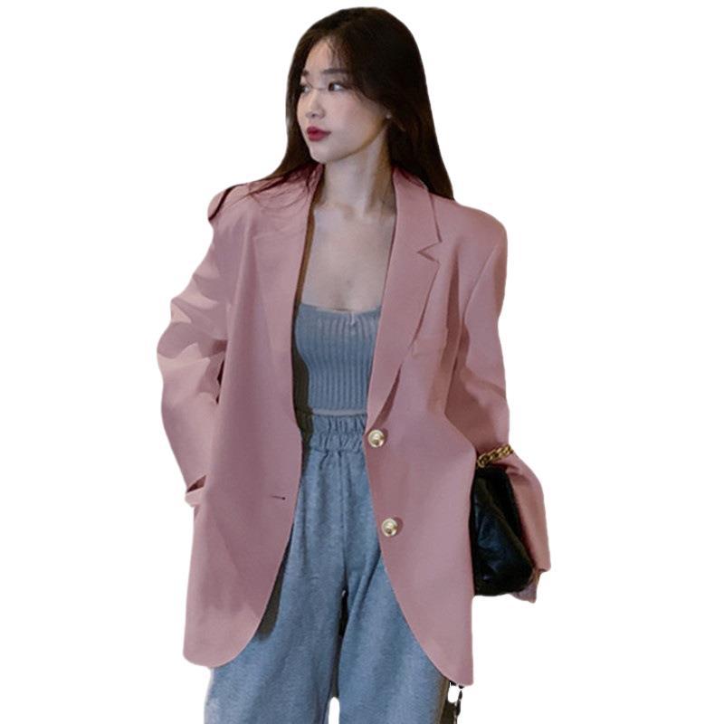 Women's Blazer 2026 Spring and Autumn New Style Small Blazer Korean Version Internet Celebrity Loose Spring and Autumn Pink Casual Suit for Women