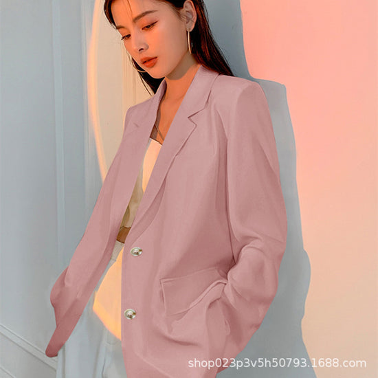Petite Women's Blazer 2026 Spring New Pink Korean Style Versatile Elegant Short Suit Jacket for Women