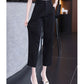 High-Waisted Casual Pants for Women, 2025 Spring and Autumn New Loose Slimming Cropped Cigarette Knife Pants for Petite Figures