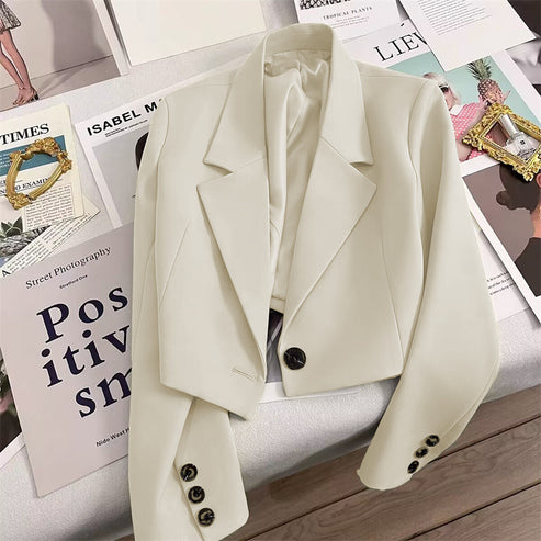 2026 New Short Blazer for Women, Spring and Autumn, Elegant Commuter Style, Office Goddess Style Blazer Top